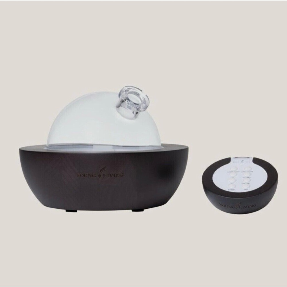 Young Living Essential MINI ARIA Diffuser w/Bluetooth Dark Walnut Wood Remote
